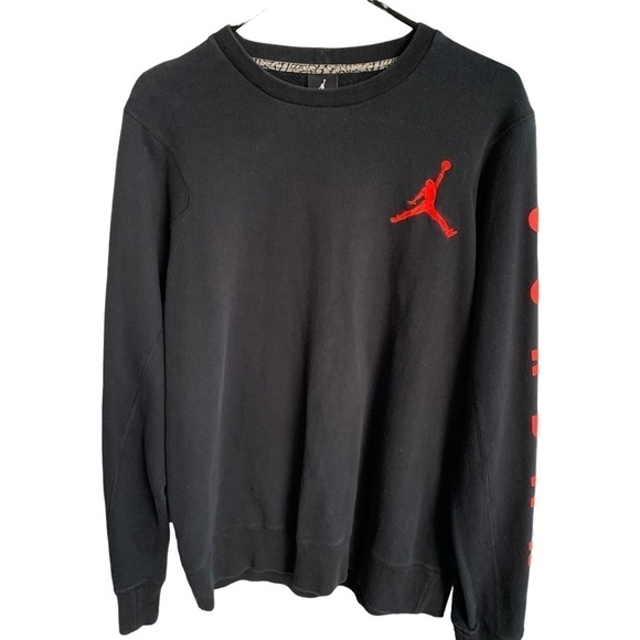 Nike Other - Nike Air Jordan Black Red White NBA Crewneck Sweatshirt Basketball Size Large